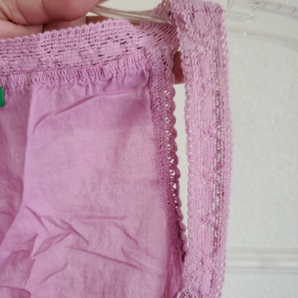 United Colors of Benetton Purple Crochet Lace Trim Button Front Tank Top Size M - Picture 13 of 16